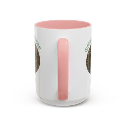 Personalized Initial Circled Lion Accent Coffee Mug