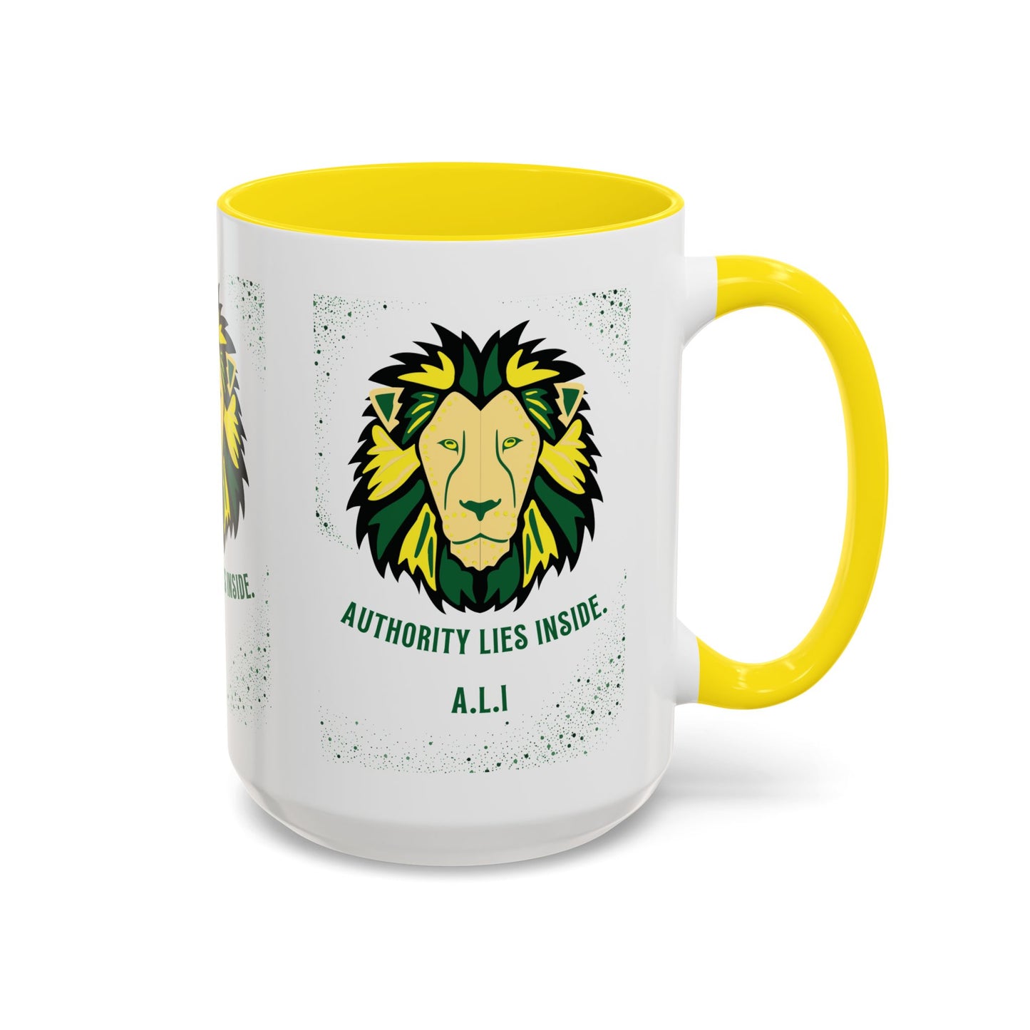 Personalized Initial Lion Accent Coffee Mug