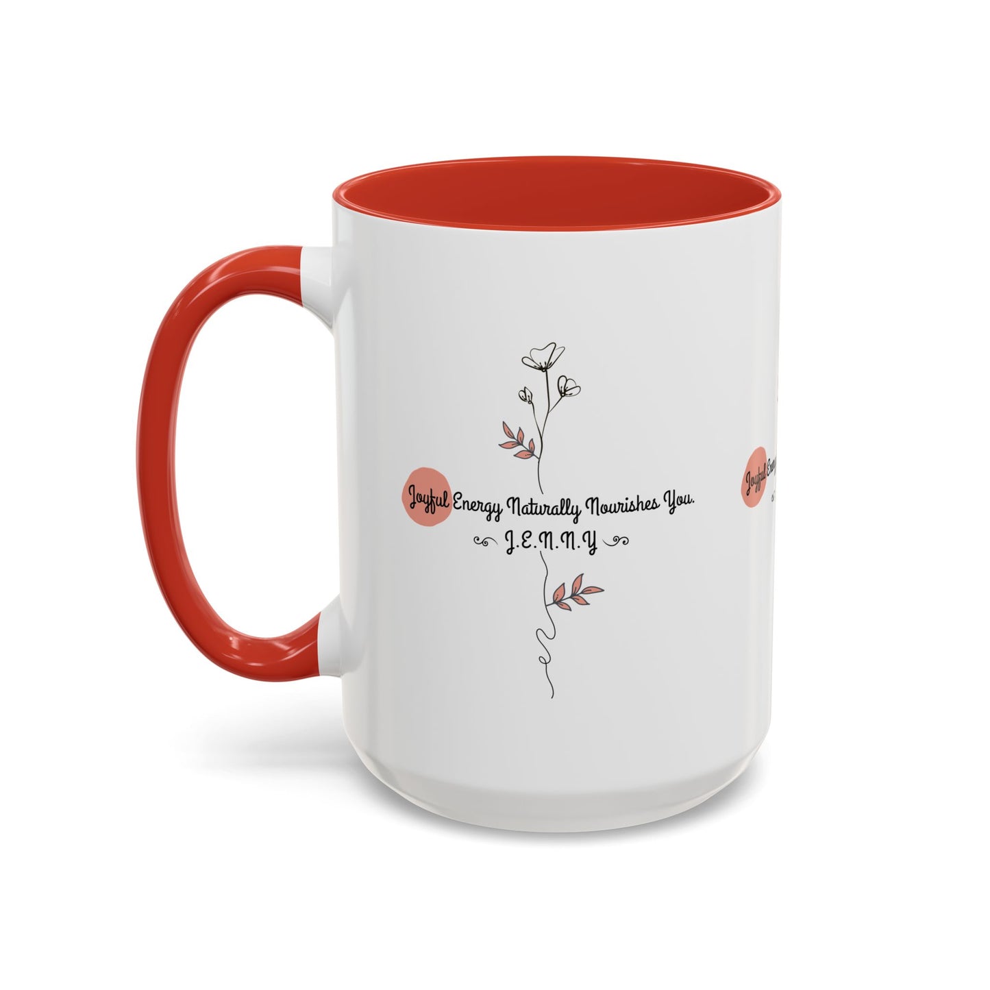 Personalized Initial Floral Minimalist Accent Coffee Mug