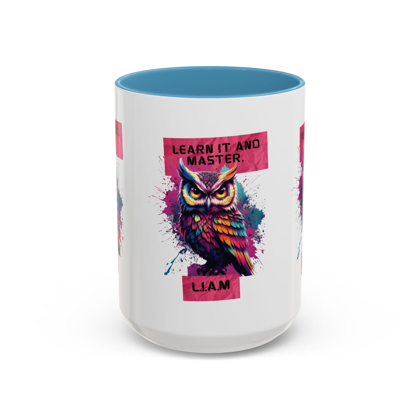 Personalized Initial Owl Accent Coffee Mug