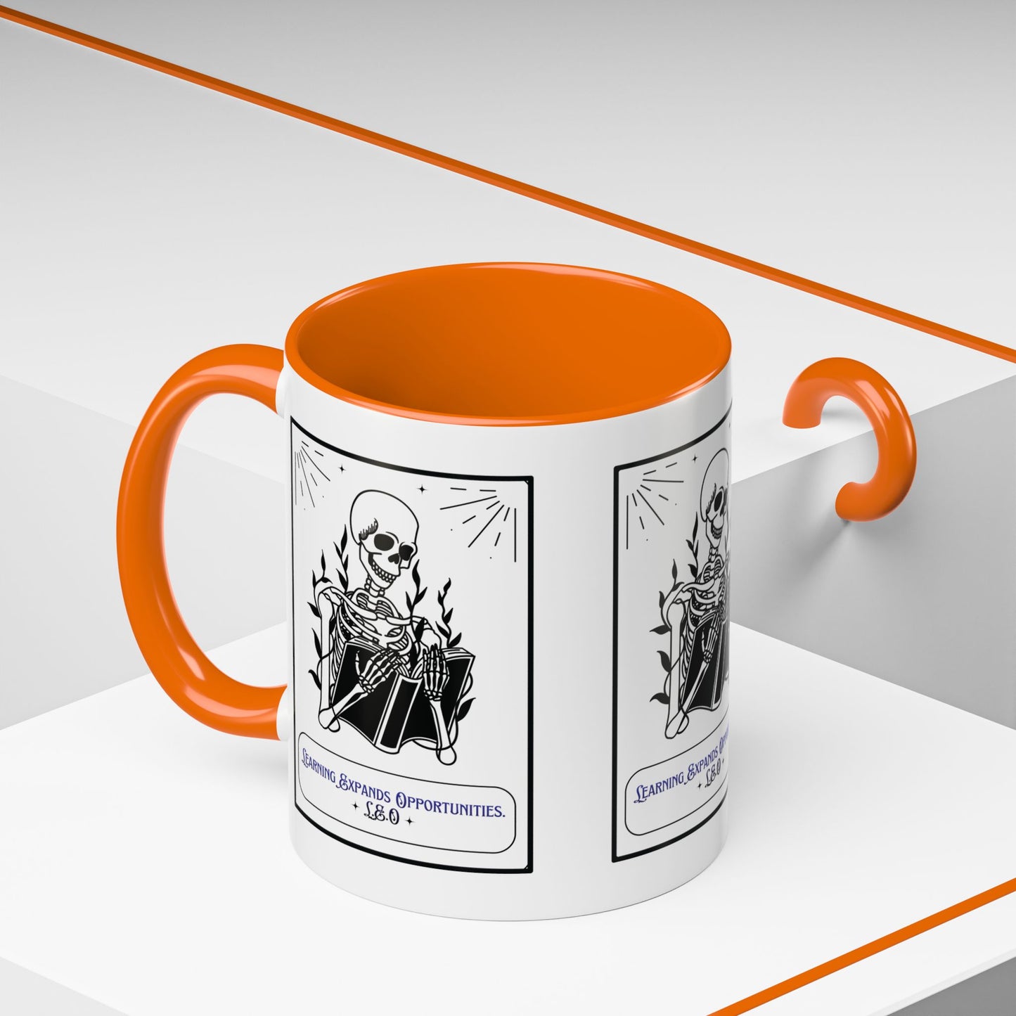 Personalized Initial Skeleton Accent Coffee Mug