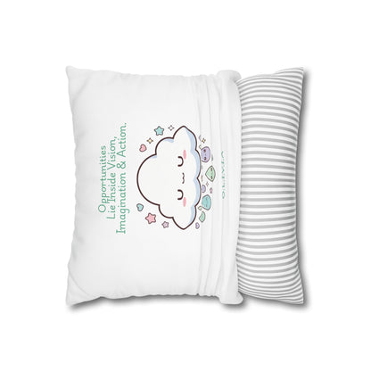 Personalized Initial Quote Cloud Dripping — Custom Sayings on Square Poly Canvas Pillowcase