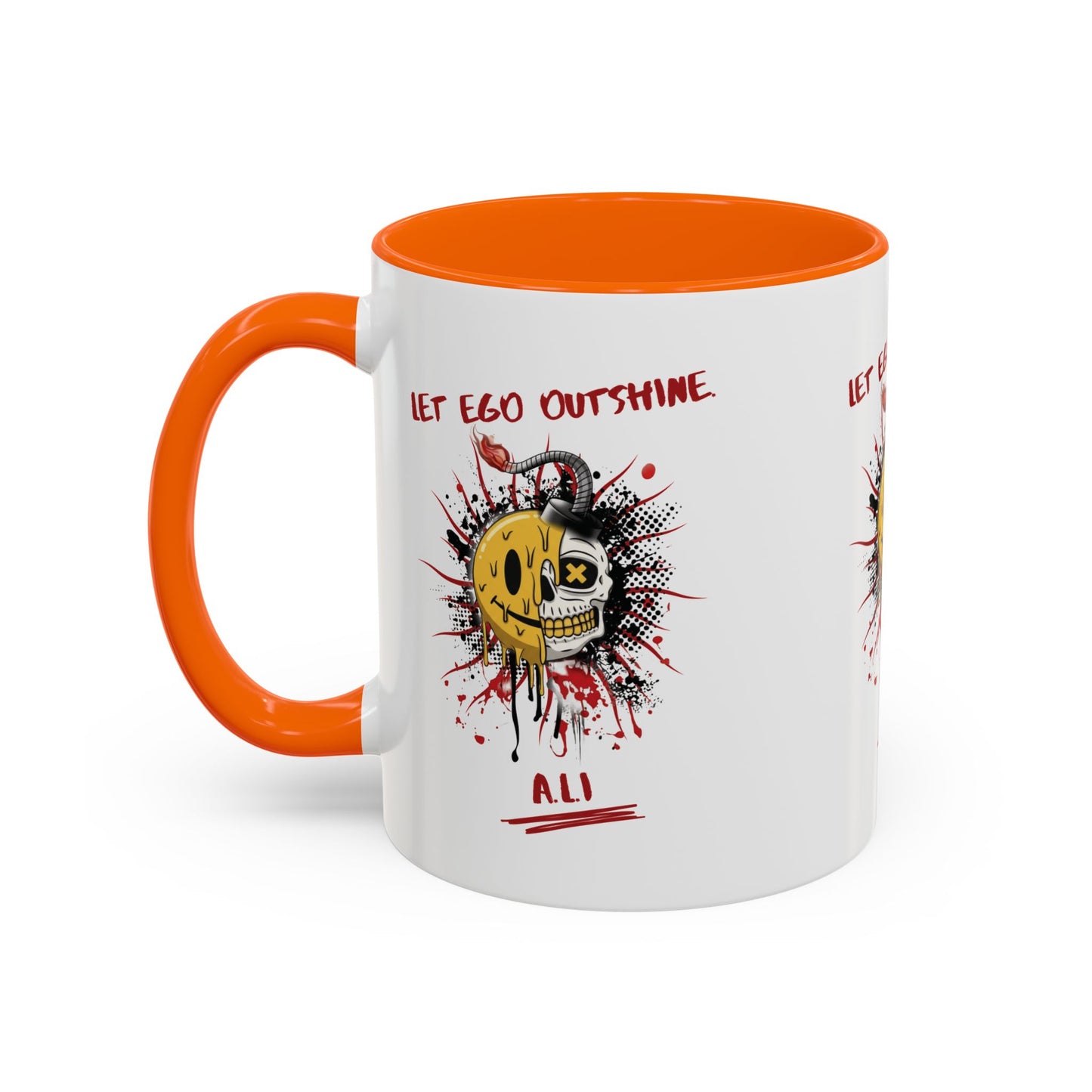 Personalized Split Smile Skull Accent Coffee Mug