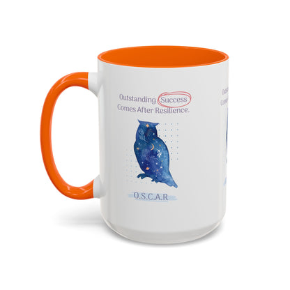 Personalized Initial Galaxy Owl Accent Coffee Mug