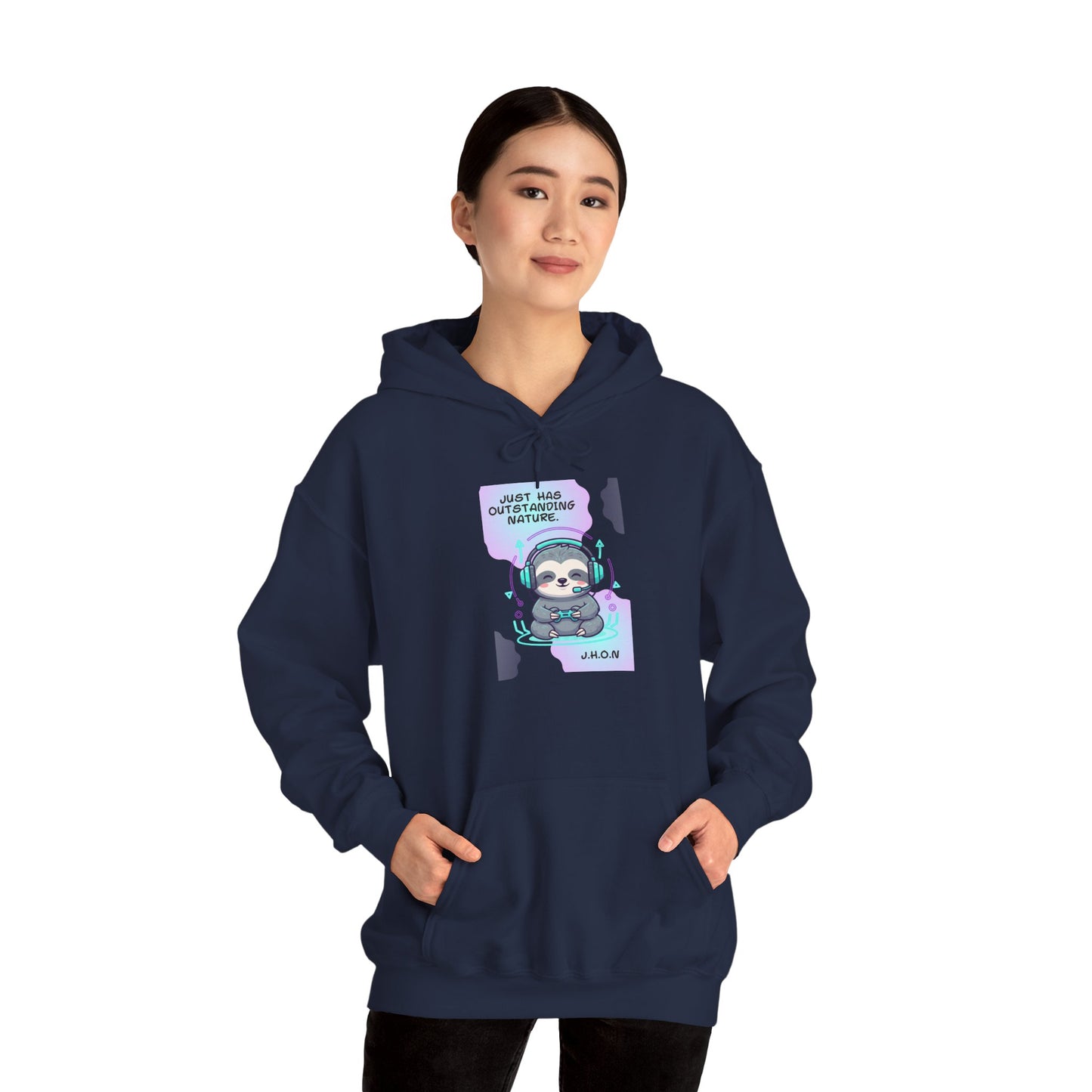 Personalized Sloth Gamer Hooded Sweatshirt
