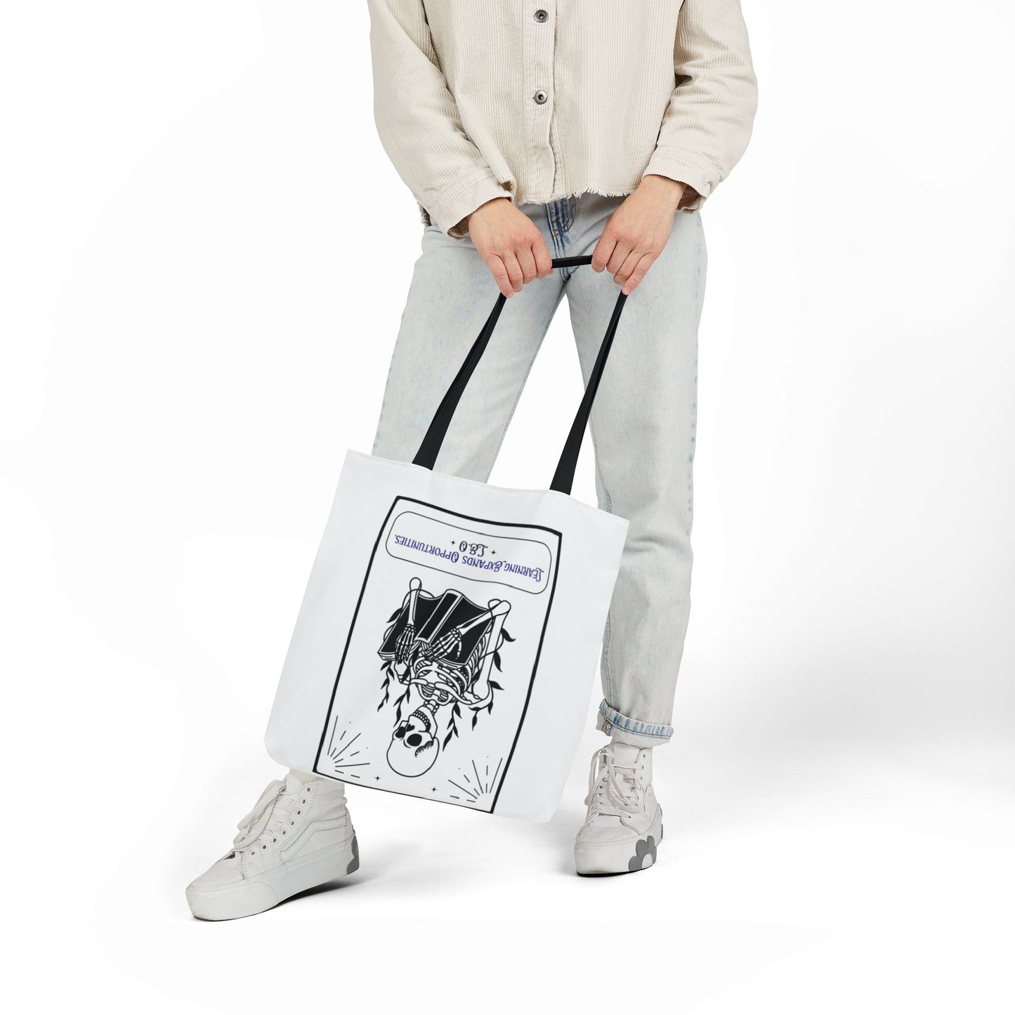 Personalized Initial Quote Skeleton Canvas Tote Custom Name