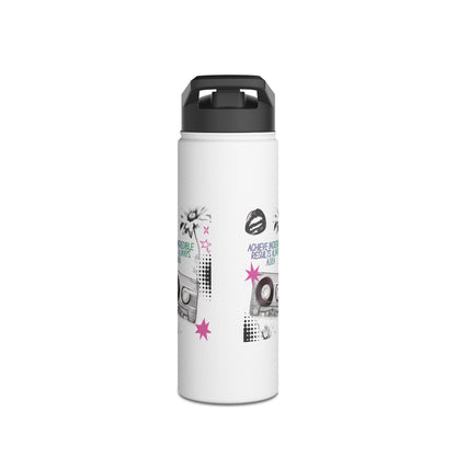 Personalized Initial Quote Cassette Stainless Steel Water Bottle