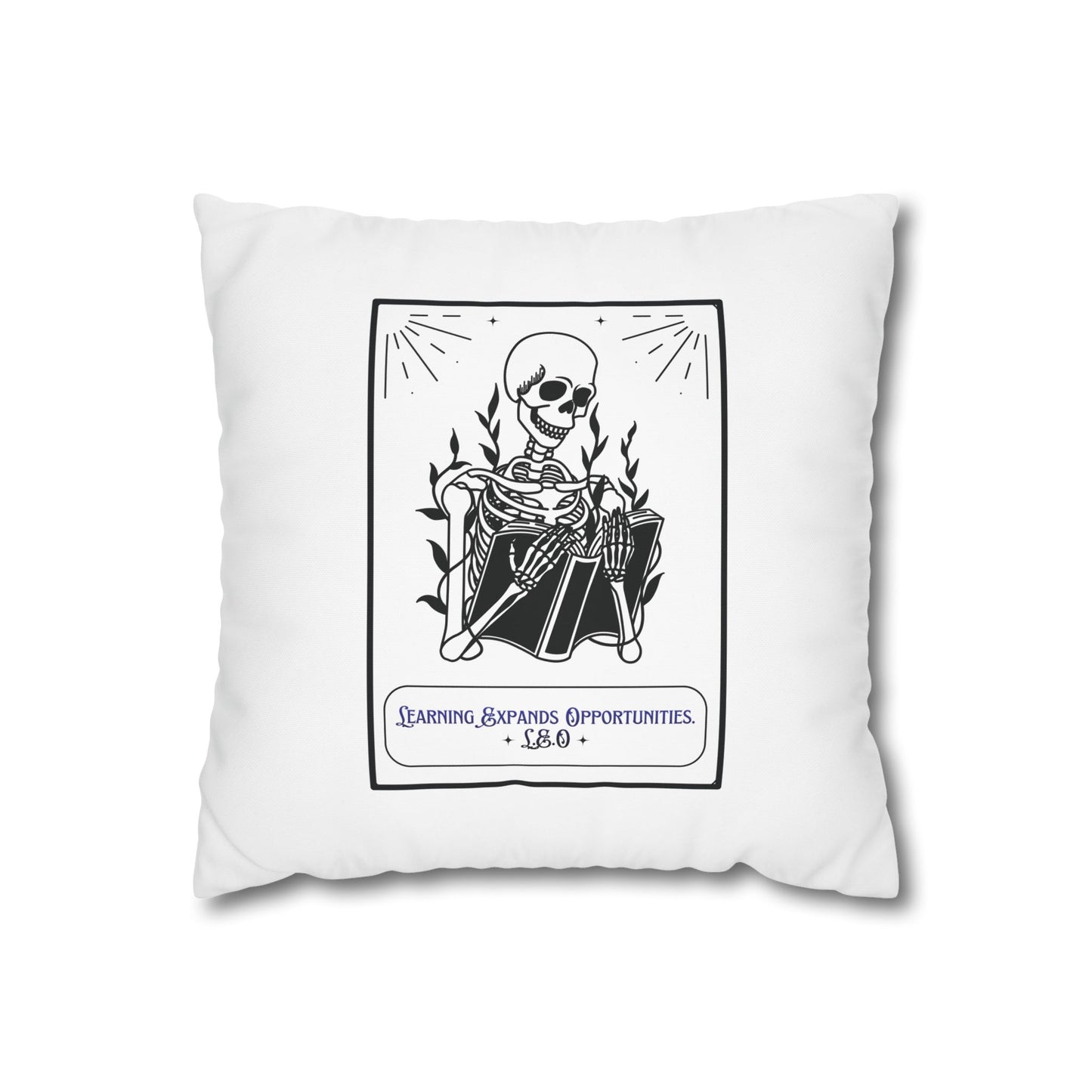 Customized monogrammed pillowcase with personalized quote. High-quality poly canvas square cushion cover, ideal for housewarming, wedding, or anniversary gifts with bespoke text.