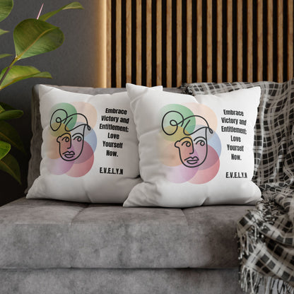 Personalized Initial Quote Simple Girl — Custom Sayings on Square Poly Canvas Pillowcase