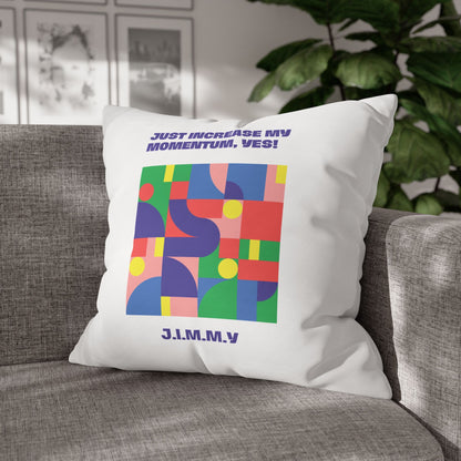 Personalized Initial Quote Colorful Momentum — Custom Sayings on Square Poly Canvas Pillowcase
