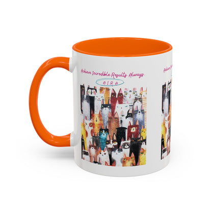 Personalized Initial Cat Collage Accent Coffee Mug