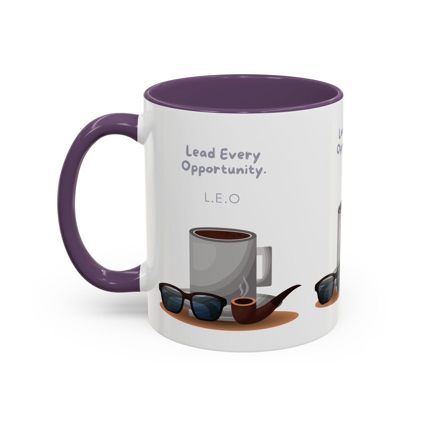 Personalized Initial Coffee and Sunglasses Accent Coffee Mug