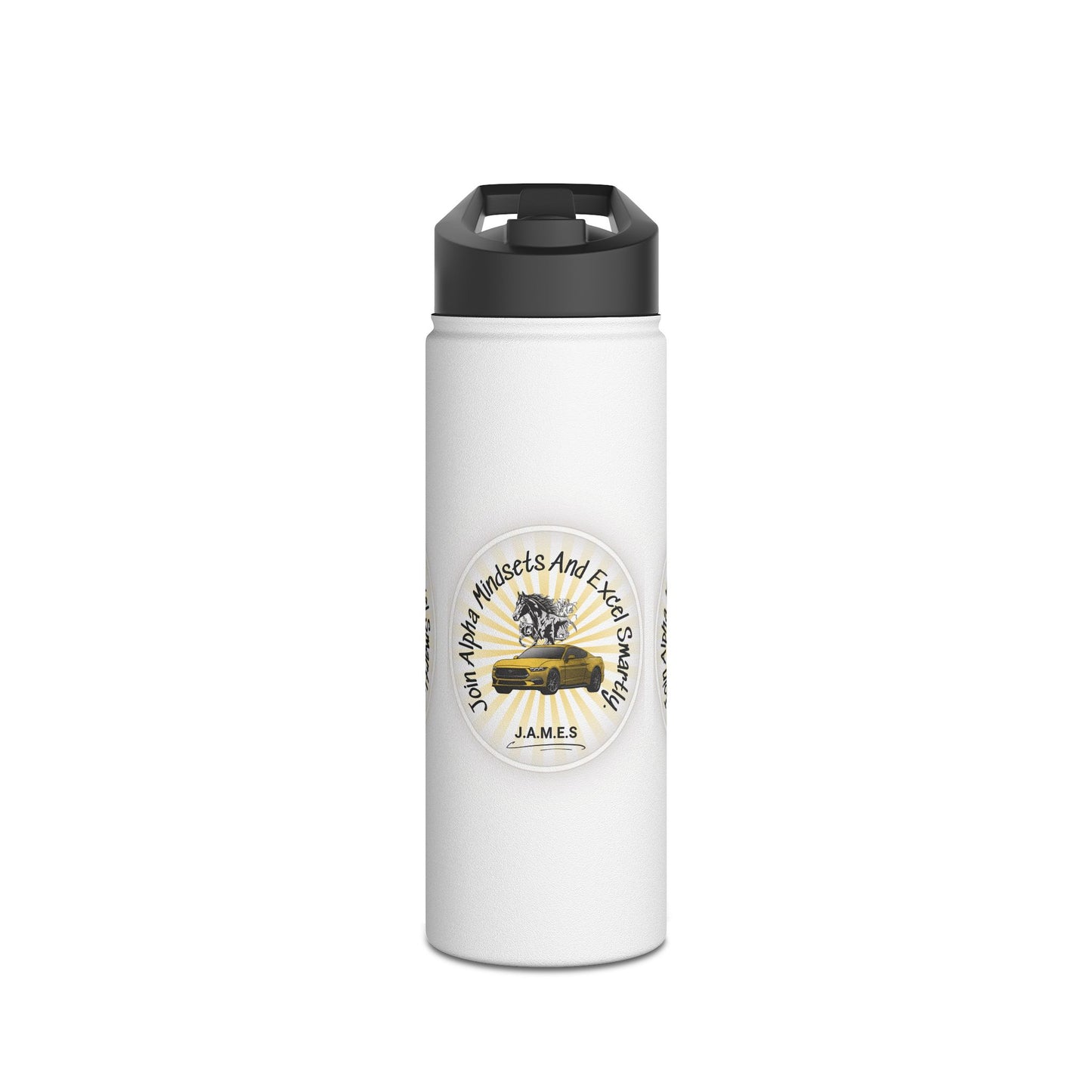 Personalized Initial Quote Horse Car Stainless Steel Water Bottle