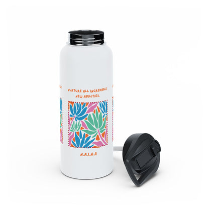 Personalized Initial Quote Floral Momentum Stainless Steel Water Bottle