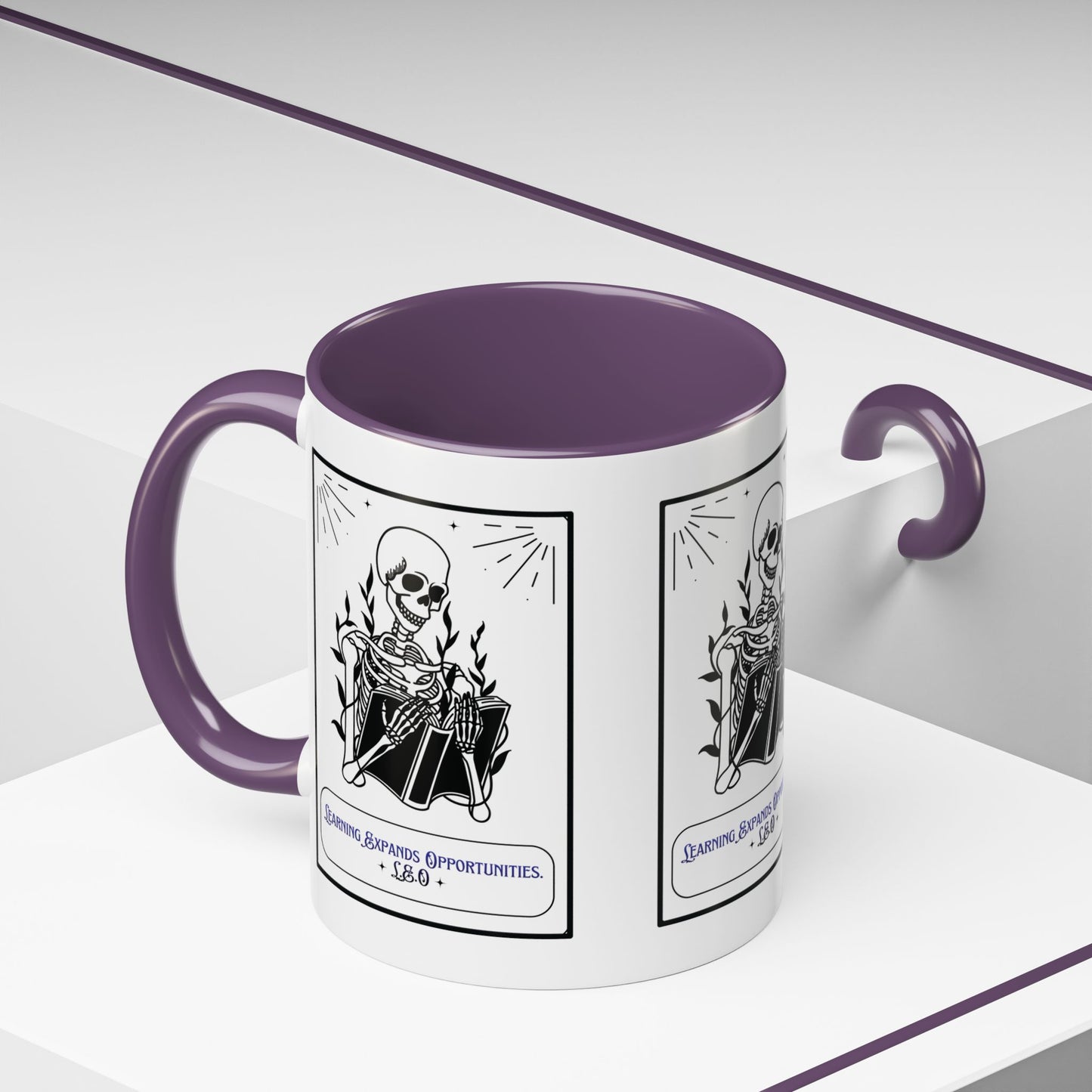 Personalized Initial Skeleton Accent Coffee Mug