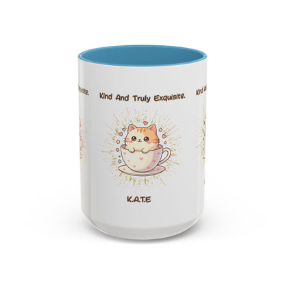 Personalized Initial Exquisite Cat Accent Coffee Mug