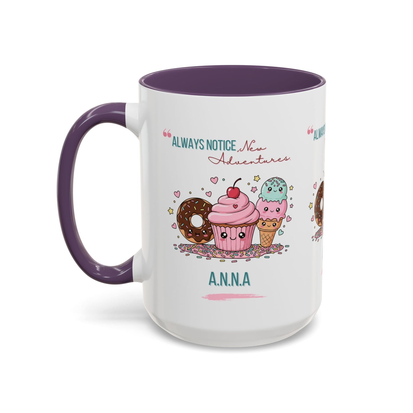 Personalized Initial Sweet Treat Accent Coffee Mug