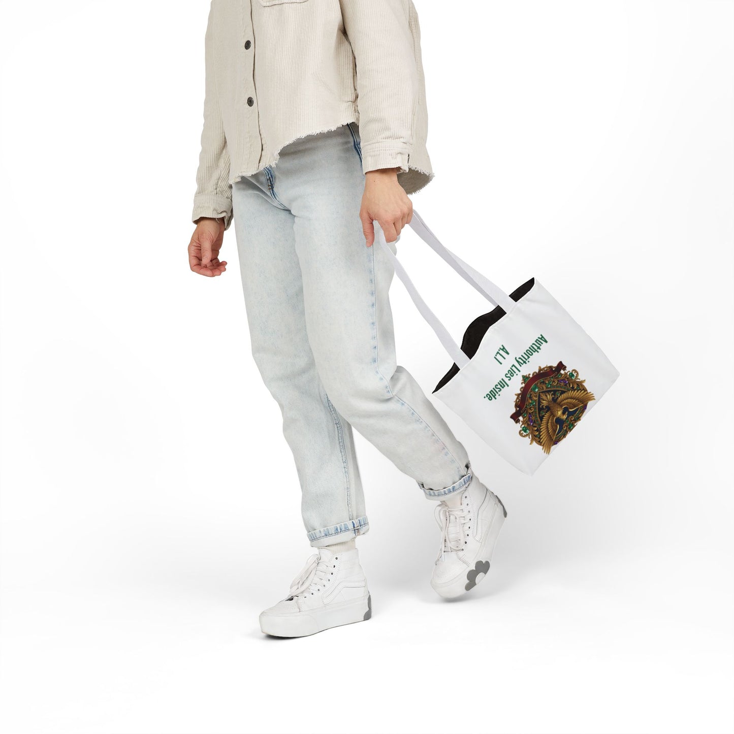 Personalized Initial Quote Eagle Wings Canvas Tote Custom Name