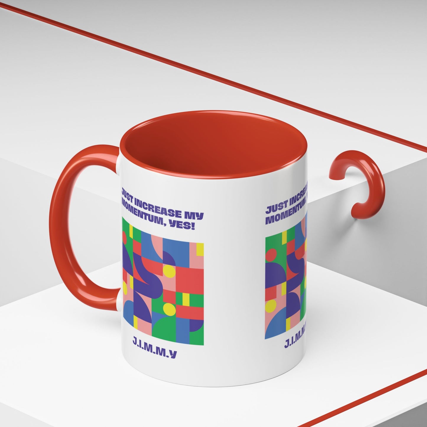 Personalized Initial Colorful Momentum Accent Coffee Mug