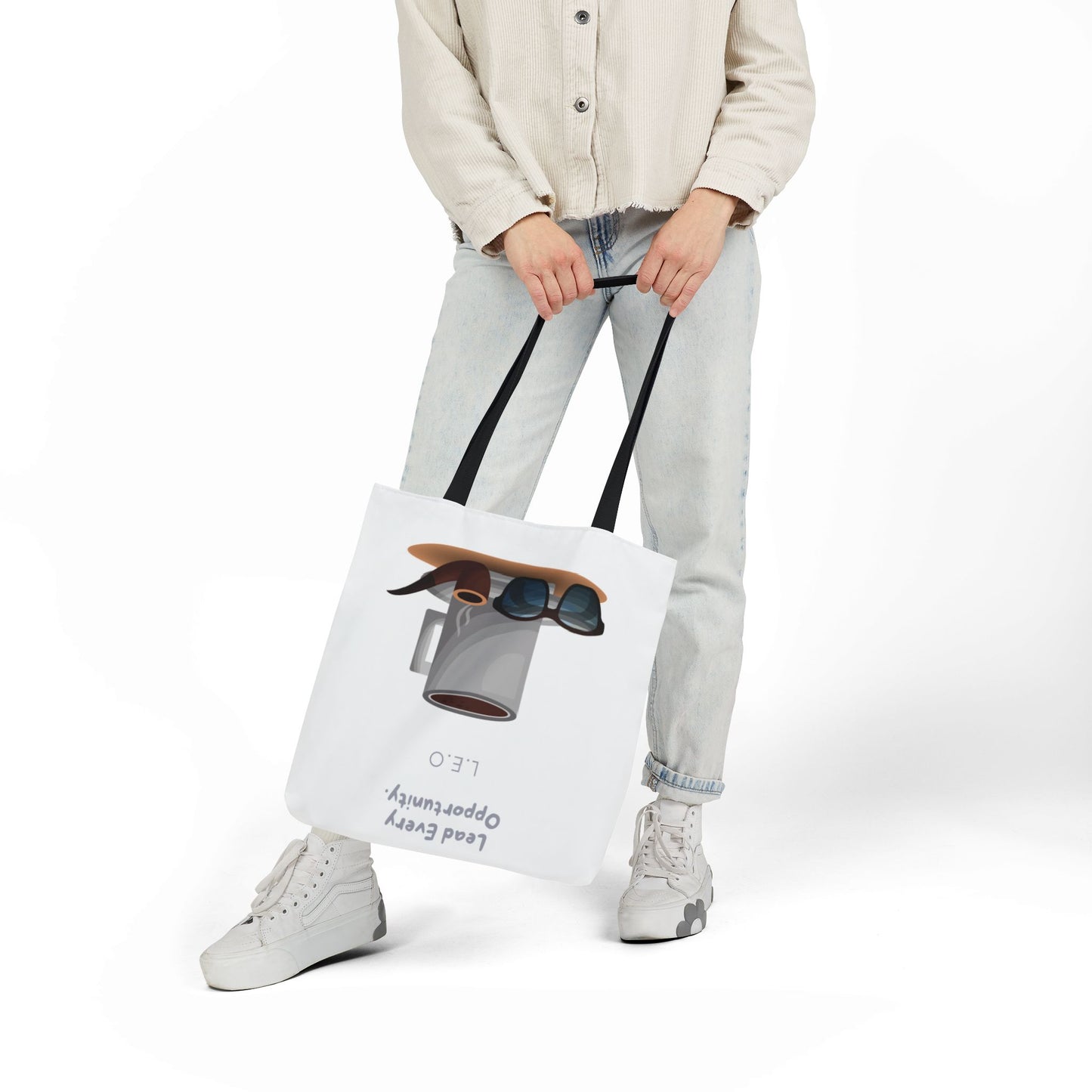 Personalized Initial Quote Sunglasses and Coffee Canvas Tote Custom Name