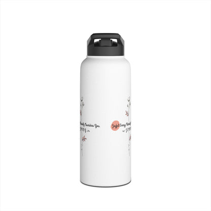 Personalized Initial Quote Floral Minimalist Stainless Steel Water Bottle