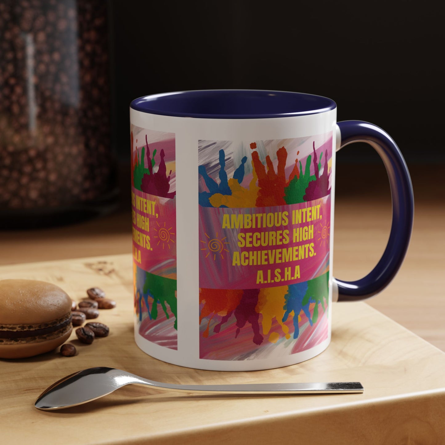 Personalized Initial Colorful Paint Accent Coffee Mug