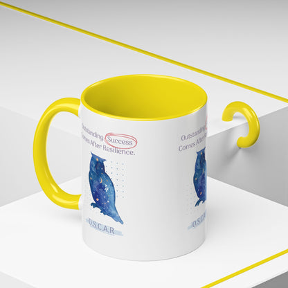 Personalized Initial Galaxy Owl Accent Coffee Mug