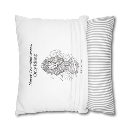 Personalized Initial Quote Girl Lion — Custom Sayings on Square Poly Canvas Pillowcase
