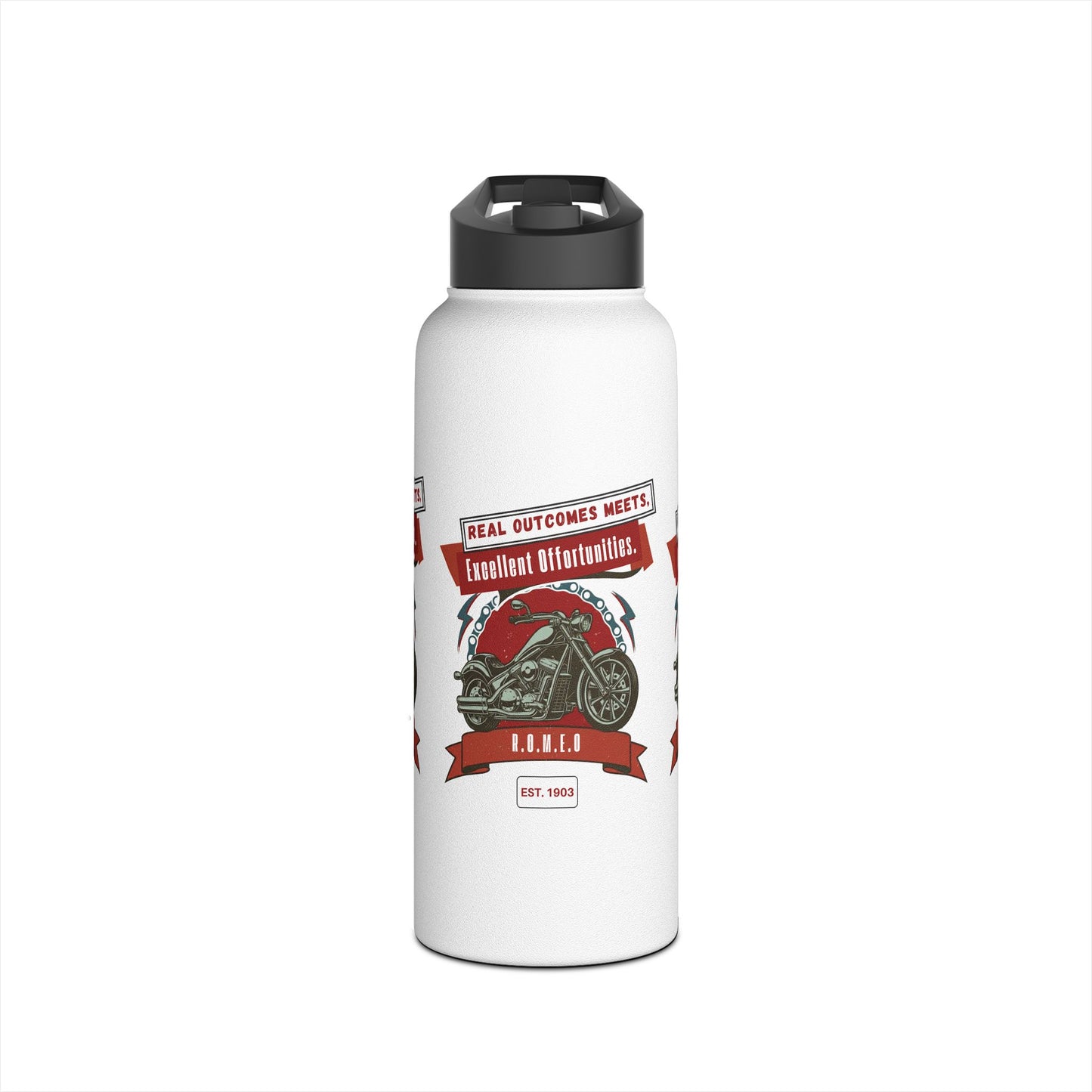 Personalized Initial Quote Motorcycle Stainless Steel Water Bottle