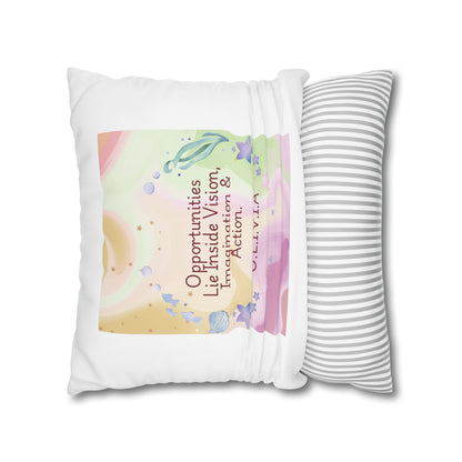 Personalized Initial Quote Ocean Theme — Custom Sayings on Square Poly Canvas Pillowcase