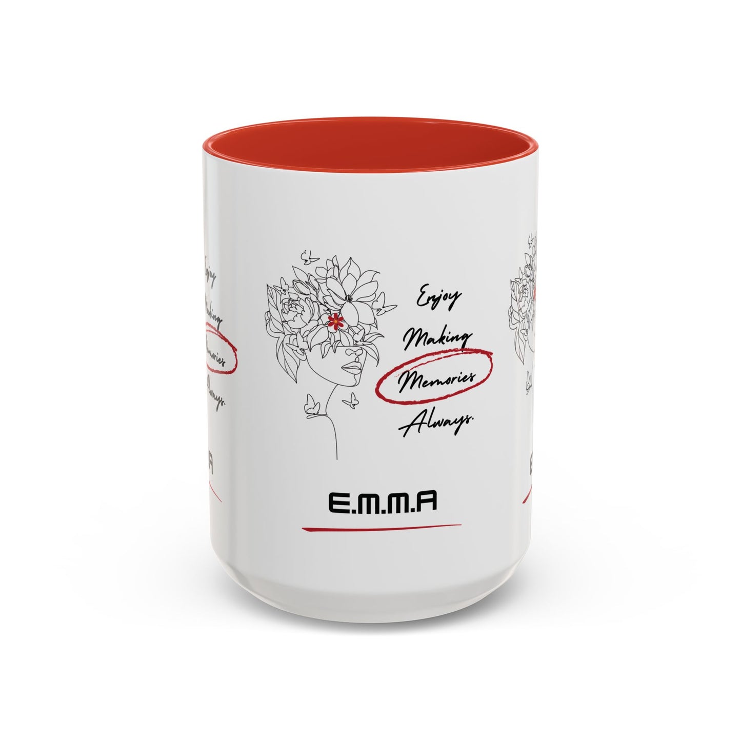 Personalized Initial Floral Girl Accent Coffee Mug