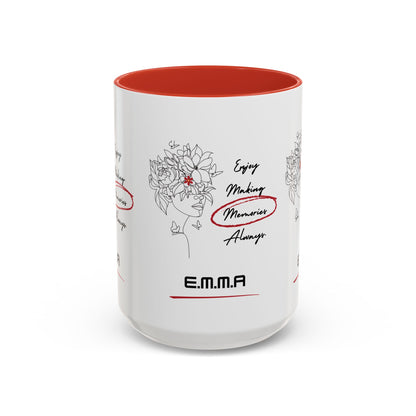 Personalized Initial Floral Girl Accent Coffee Mug