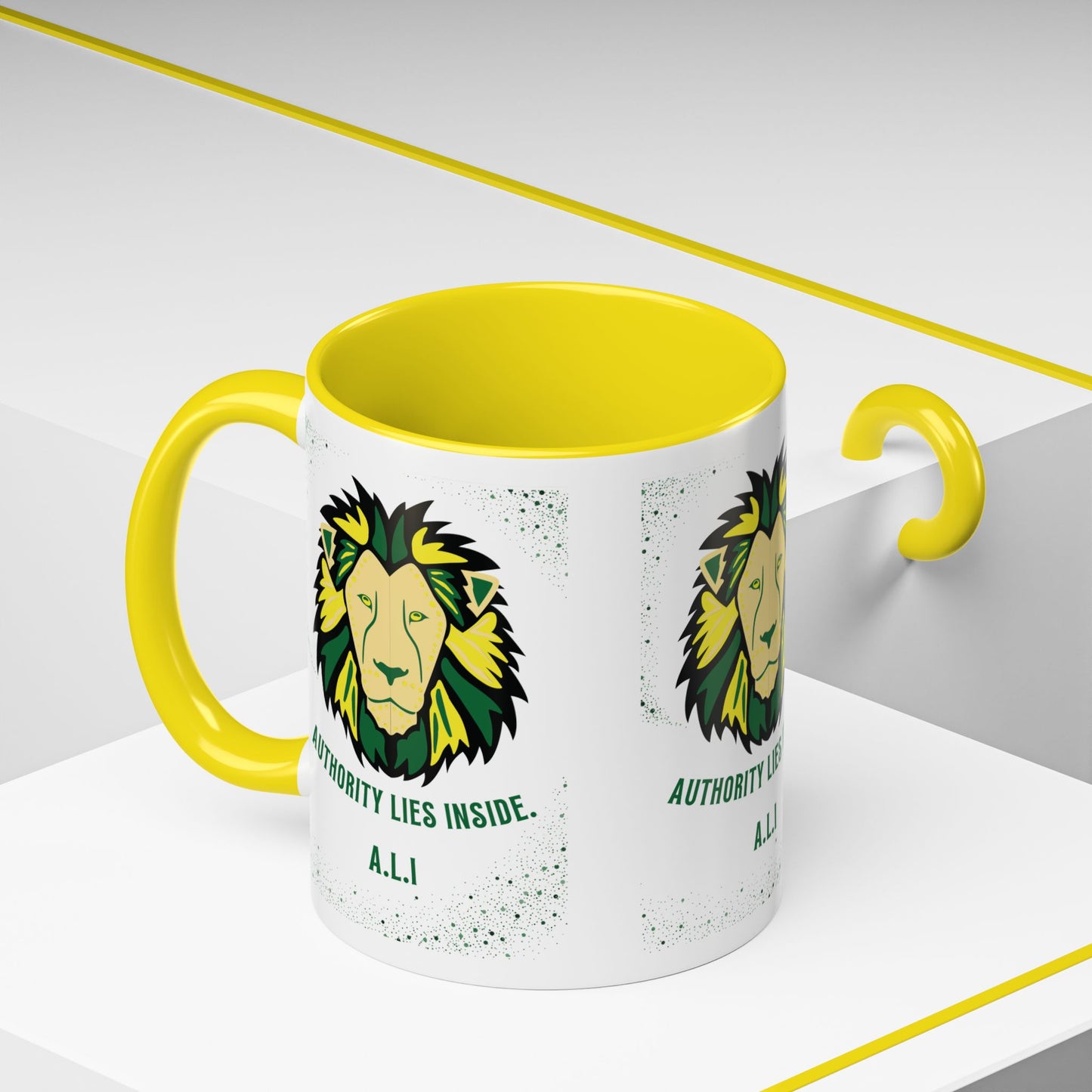 Personalized Initial Lion Accent Coffee Mug