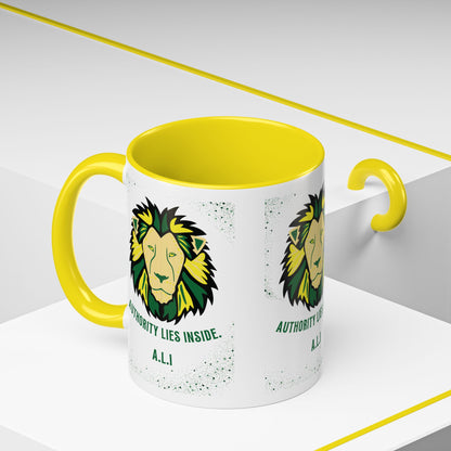 Personalized Initial Lion Accent Coffee Mug