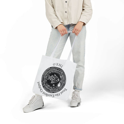 Personalized Initial Quote Circle Fish Canvas Tote Custom Name