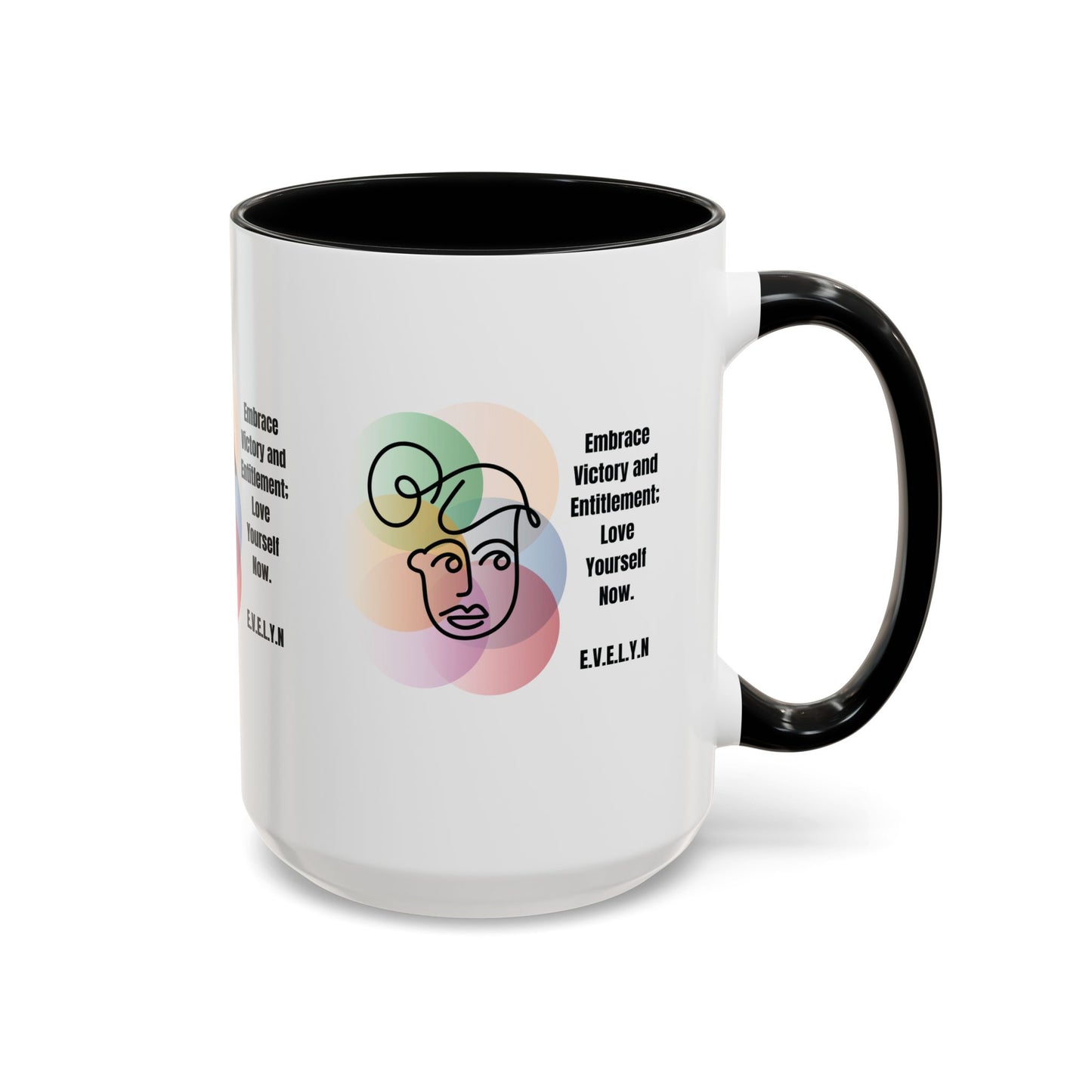 Personalized Initial Sketch Girl Accent Coffee Mug