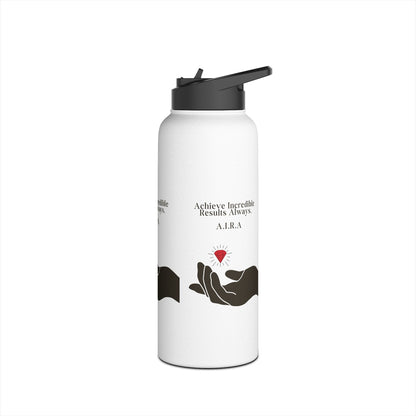 Personalized Initial Quote Hand and Gem Stainless Steel Water Bottle