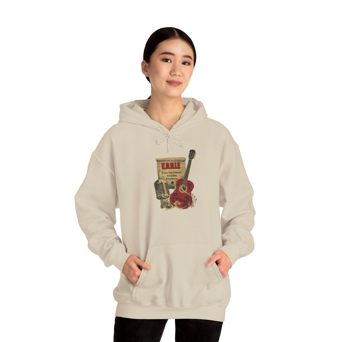 Personalized Vintage Guitar Hooded Sweatshirt