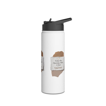 Personalized Initial Quote Torn Paper Note Stainless Steel Water Bottle