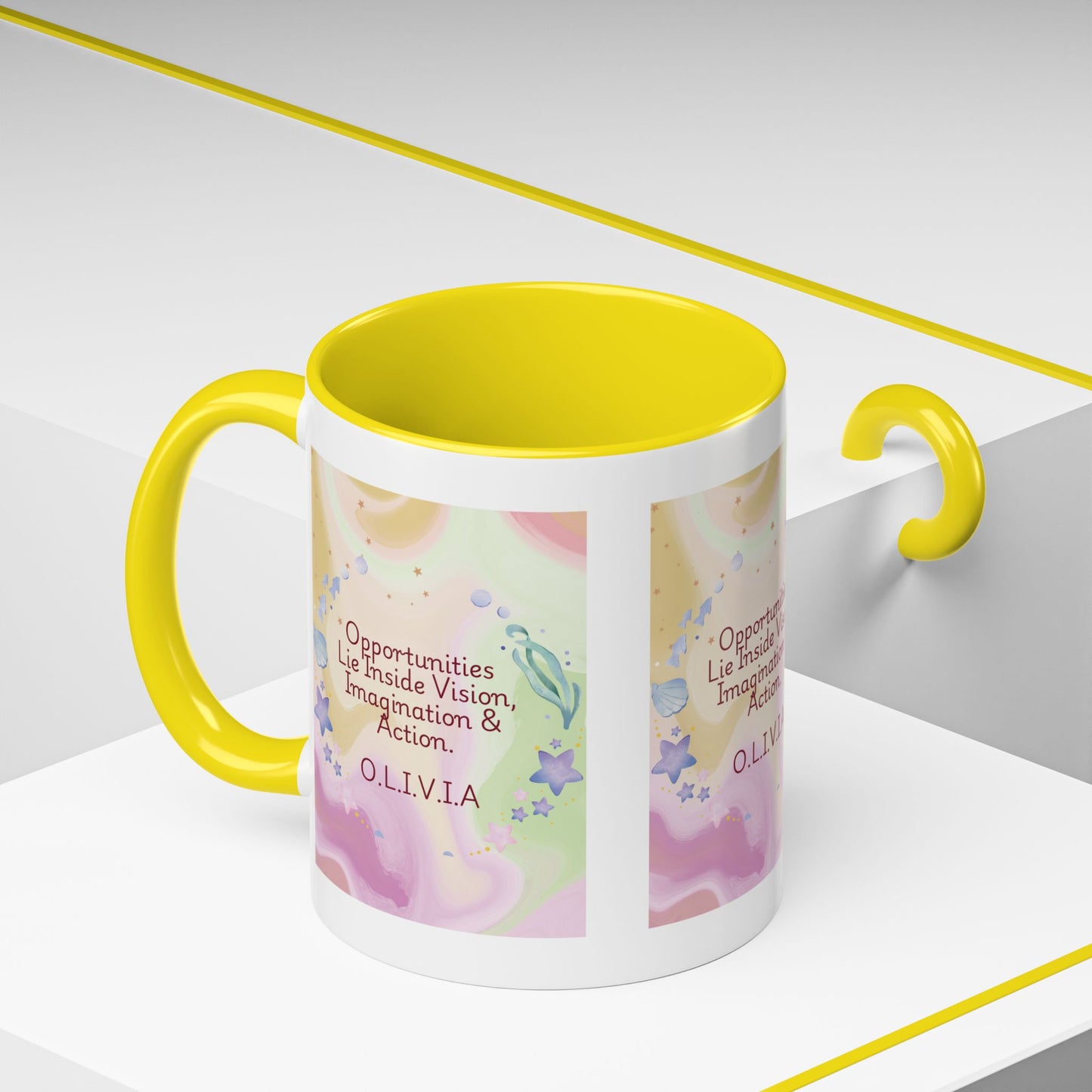 Personalized Ocean Theme Accent Coffee Mug