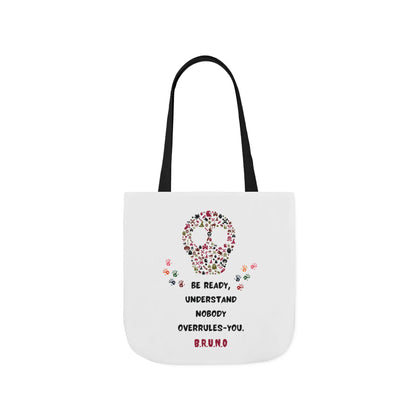 Personalized Initial Quote Floral Skull Canvas Tote Custom Name