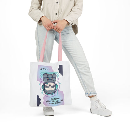 Personalized Initial Quote Sloth Gamer Canvas Tote Custom Name