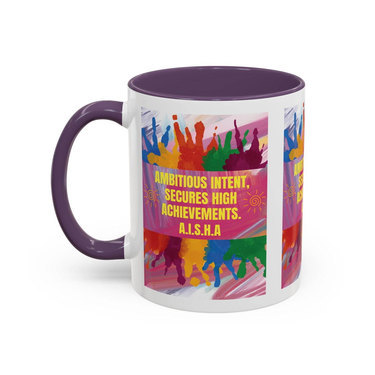 Personalized Initial Colorful Paint Accent Coffee Mug