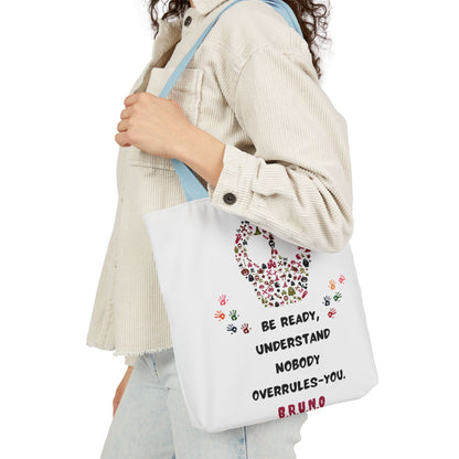 Personalized Initial Quote Floral Skull Canvas Tote Custom Name