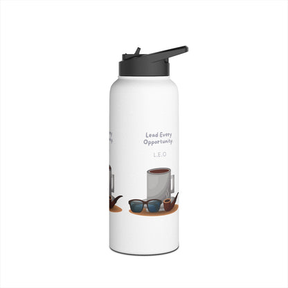 Personalized Initial Quote Sunglasses and Coffee Stainless Steel Water Bottle