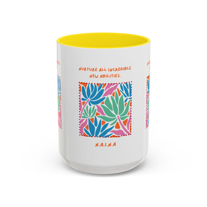 Personalized Initial Floral Momentum Accent Coffee Mug
