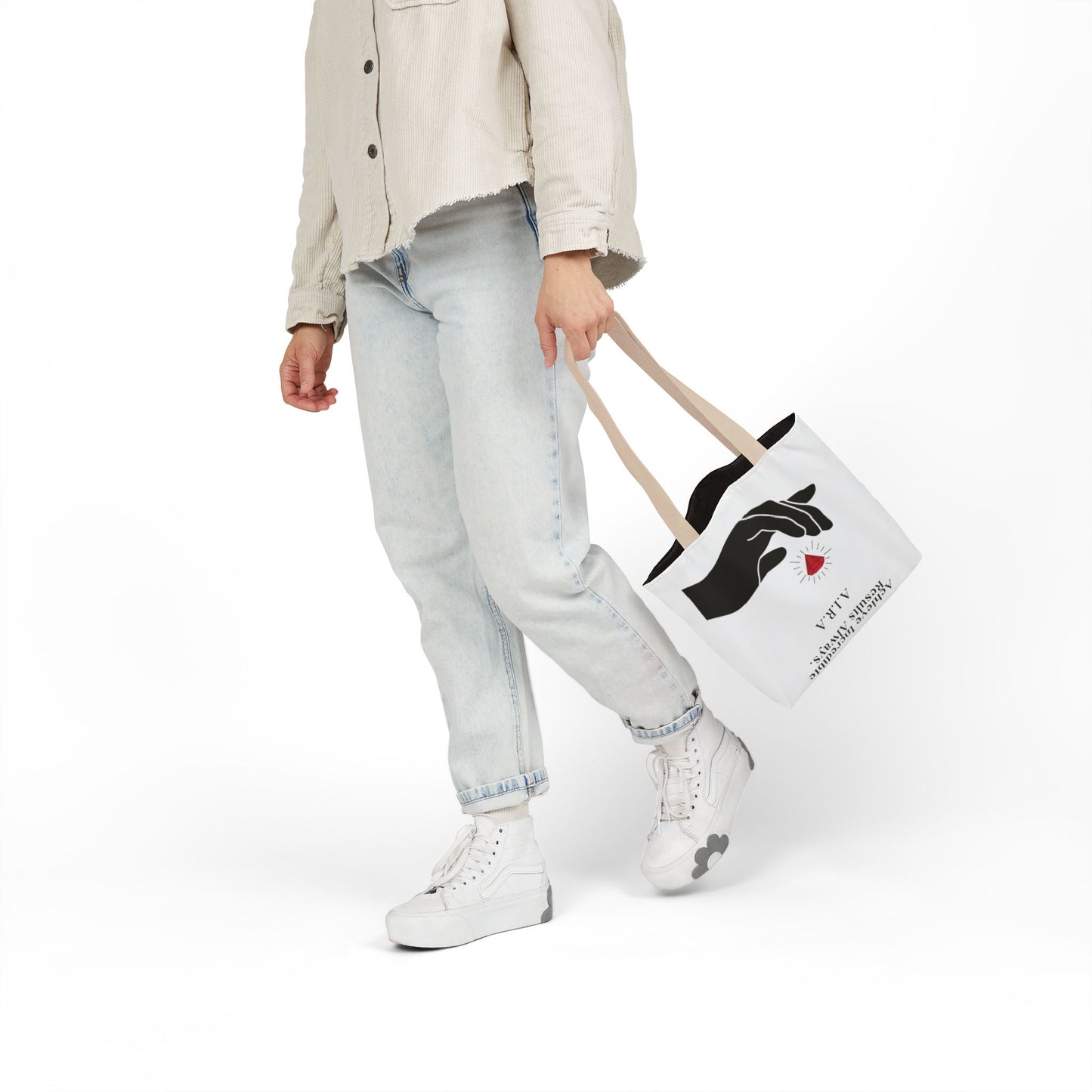 Personalized Initial Quote Gem Hand Canvas Tote Custom Name