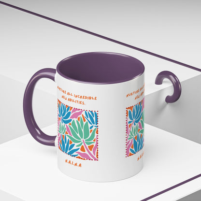 Personalized Initial Floral Momentum Accent Coffee Mug