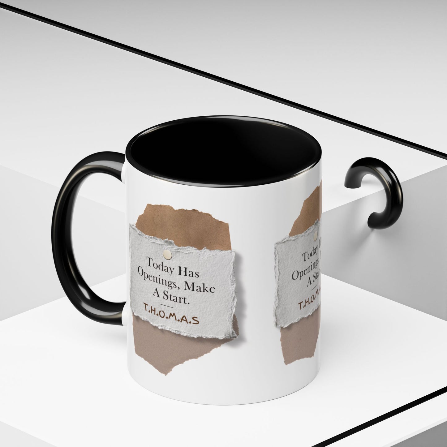 Personalized Torn Paper Note Accent Coffee Mug
