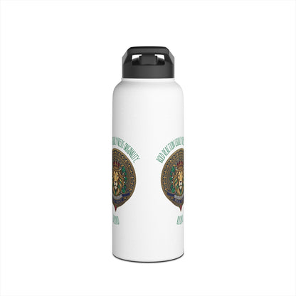 Personalized Initial Quote Circled Lion Stainless Steel Water Bottle
